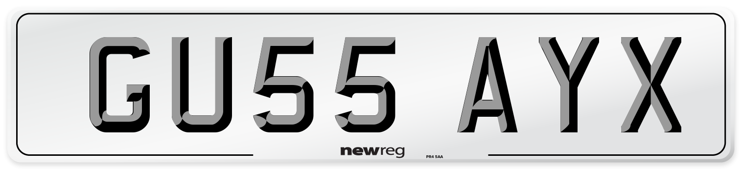 GU55 AYX Number Plate from New Reg